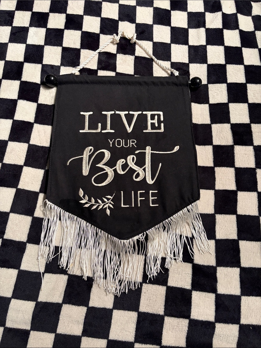 Live Your Best Life Black Wall Banner